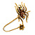 Gold Tone Topaz, Citrine Crystal Spider Palm Bracelet - Up to 19cm L/ Adjustable - view 5