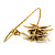 Gold Tone Topaz, Citrine Crystal Spider Palm Bracelet - Up to 19cm L/ Adjustable - view 2
