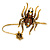 Gold Tone Topaz, Citrine Crystal Spider Palm Bracelet - Up to 19cm L/ Adjustable - view 4