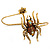 Gold Tone Topaz, Citrine Crystal Spider Palm Bracelet - Up to 19cm L/ Adjustable - view 6