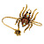 Gold Tone Topaz, Citrine Crystal Spider Palm Bracelet - Up to 19cm L/ Adjustable
