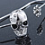 Silver Tone Crystal Skull Palm Bracelet - Up to 19cm L/ Adjustable - view 2