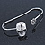 Silver Tone Crystal Skull Palm Bracelet - Up to 19cm L/ Adjustable - view 4
