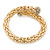 Gold Tone Mesh Flex Crystal Bangle Bracelet - Adjustable - view 6