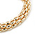 Gold Tone Mesh Flex Crystal Bangle Bracelet - Adjustable - view 4