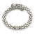 Silver Tone Mesh Flex Bangle Crystal Bracelet - view 8