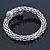 Silver Tone Mesh Flex Bangle Crystal Bracelet - view 6