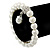Prom, Bridal, Wedding 10mm White Glass Pearl Flex Bracelet With Crystal Rings - 19cm Length - view 3