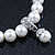 Prom, Bridal, Wedding 10mm White Glass Pearl Flex Bracelet With Crystal Rings - 19cm Length - view 6
