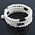 White Faux Pearl, Black Glass Bead Coil Flex Bracelet - Adjustable - view 11