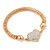 Gold Tone Mesh Bracelet With Crystal Heart Magnetic Closure - 17cm Length - view 6