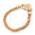 Gold Tone Mesh Bracelet With Crystal Heart Magnetic Closure - 17cm Length - view 5