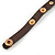 Clear Crystal Cross With Brown Leather Style Bracelet In Gold Tone - 18cm L - view 6