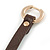 Clear Crystal Cross With Brown Leather Style Bracelet In Gold Tone - 18cm L - view 8