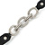 Clear Crystal Oval Link With Faux Black Leather Bracelet In Gold Tone - 19cm L - view 8