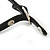 Clear Crystal Cross With Black Leather Style Bracelet In Gold Tone - 18cm L - view 7