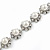 Bridal/ Prom/ Wedding Simulated Pearl Crystal Floral Bracelet In Silver Tone - 14cm L/ 8cm Ext (For smaller wrists) - view 4