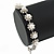 Bridal/ Prom/ Wedding Simulated Pearl Crystal Floral Bracelet In Silver Tone - 14cm L/ 8cm Ext (For smaller wrists) - view 3