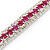Clear/ Fuchsia Austrian Crystal Bracelet In Rhodium Plated Metal - 17cm Length - view 5