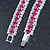 Clear/ Fuchsia Austrian Crystal Bracelet In Rhodium Plated Metal - 17cm Length - view 6