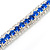 Clear/ Sapphire Blue Austrian Crystal Bracelet In Rhodium Plated Metal - 17cm Length - view 5