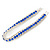Clear/ Sapphire Blue Austrian Crystal Bracelet In Rhodium Plated Metal - 17cm Length - view 2