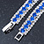 Clear/ Sapphire Blue Austrian Crystal Bracelet In Rhodium Plated Metal - 17cm Length - view 6