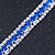 Clear/ Sapphire Blue Austrian Crystal Bracelet In Rhodium Plated Metal - 17cm Length - view 12