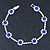 Sapphire Blue/ Clear Swarovski Crystal Floral Bracelet In Rhodium Plated Metal - 17cm L - view 7