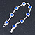 Sapphire Blue/ Clear Swarovski Crystal Floral Bracelet In Rhodium Plated Metal - 17cm L - view 8