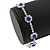 Sapphire Blue/ Clear Swarovski Crystal Floral Bracelet In Rhodium Plated Metal - 17cm L - view 3