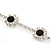 Black/ Clear Swarovski Crystal Floral Bracelet In Rhodium Plated Metal - 17cm L - view 5