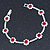 Red/ Clear Swarovski Crystal Floral Bracelet In Rhodium Plated Metal - 17cm L - view 8
