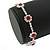 Red/ Clear Swarovski Crystal Floral Bracelet In Rhodium Plated Metal - 17cm L - view 3