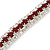 Clear/ Burgundy Red Austrian Crystal Bracelet In Rhodium Plated Metal - 17cm Length - view 6