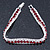 Clear/ Burgundy Red Austrian Crystal Bracelet In Rhodium Plated Metal - 17cm Length - view 9