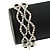 Two Row Clear/ Black Austrian Crystal Bracelet In Silver Tone Metal - 15cm L/ 5cm Ext - view 2