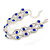 Two Row Clear/ Sapphire Blue Austrian Crystal Bracelet In Silver Tone Metal - 15cm L/ 5cm Ext - view 7