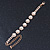 Bridal/ Prom/ Wedding Simulated Pearl Crystal Floral Bracelet In Gold Tone - 14cm L/ 8cm Ext (For smaller wrists) - view 9