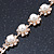 Bridal/ Prom/ Wedding Simulated Pearl Crystal Floral Bracelet In Gold Tone - 14cm L/ 8cm Ext (For smaller wrists) - view 10