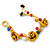 Handmade Yellow Leather Rose, Beaded Bracelet with Button and Loop Closure - 16cm L/ 2cm Ext - view 7