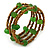 Multistrand Bronze/ Green Glass Bead Flex Bracelet - Adjustable - view 4