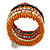 Wide Red/ Black/ Orange Wooden Bead Coil Flex Bracelet - Adjustable - view 6