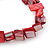 Red Shell Nugget Stretch Bracelet - 17cm L - view 2