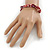 Red Shell Nugget Stretch Bracelet - 17cm L - view 4