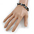 Slate Black Shell Nugget Stretch Bracelet - 17cm L - view 4