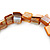 Coral/ Orange Shell Nugget Stretch Bracelet - 17cm L - view 2