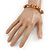 Coral/ Orange Shell Nugget Stretch Bracelet - 17cm L - view 4