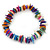 Multicoloured Shell Nugget Stretch Bracelet - up to 19cm