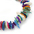 Multicoloured Shell Nugget Stretch Bracelet - up to 19cm - view 2
